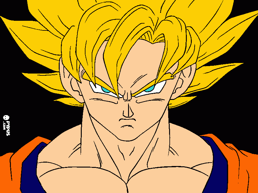 Gokussj para colorir e imprimir