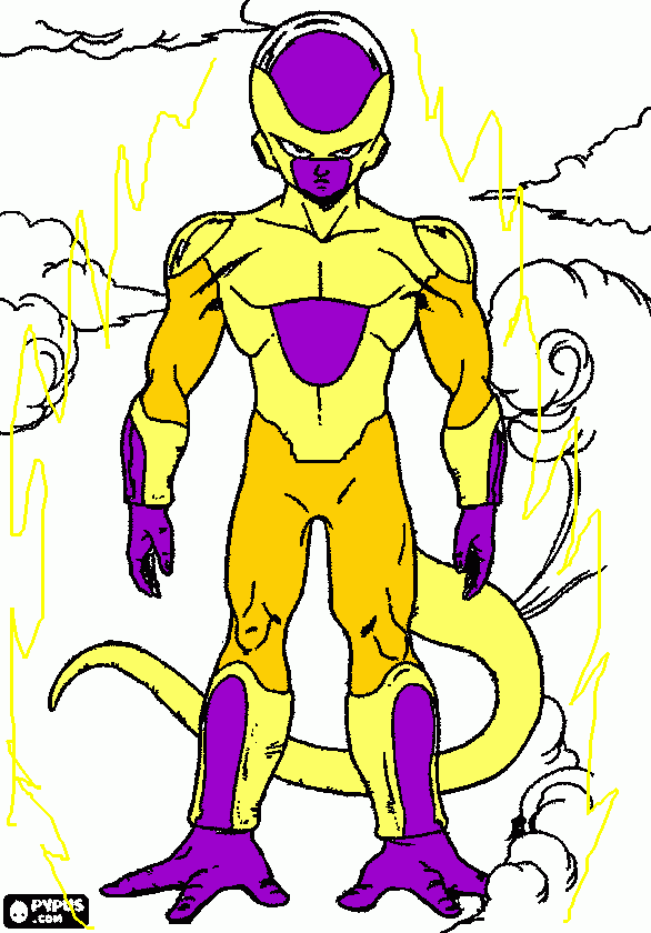 Gold Freeza,A ultima transformação de freeza para colorir e imprimir