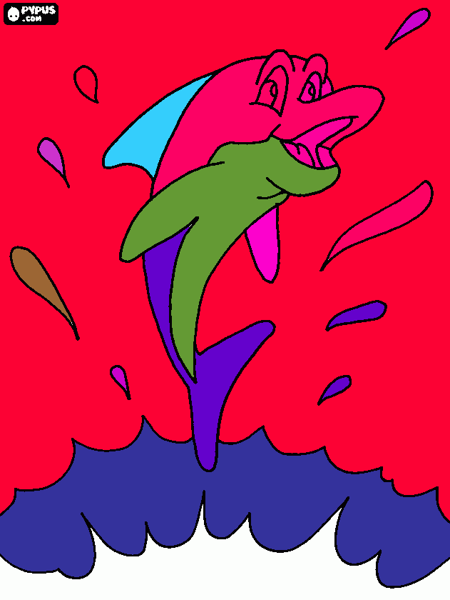 Golfinho Mafalda para colorir e imprimir