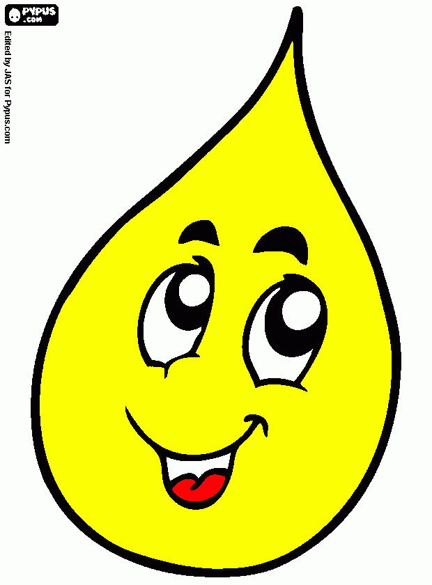 Gota Amarela para colorir e imprimir