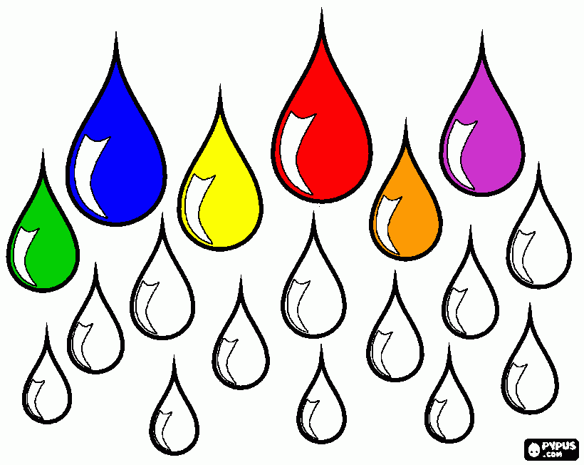 gotas coloridas para colorir e imprimir