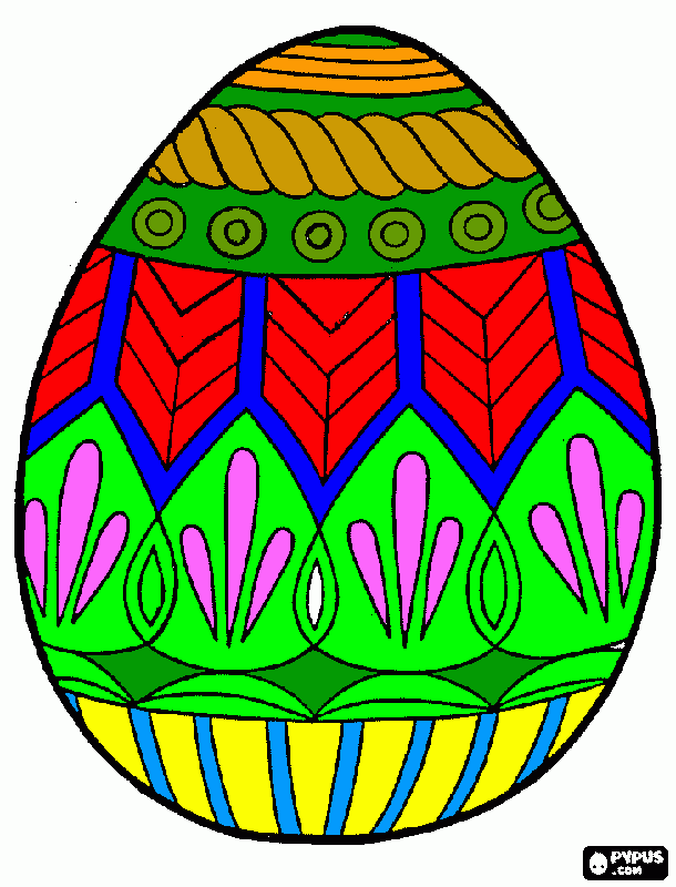 Grade ovo de Pascoa decorado para colorir e imprimir