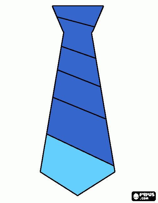 gravata azul para o dia dos pais para colorir e imprimir