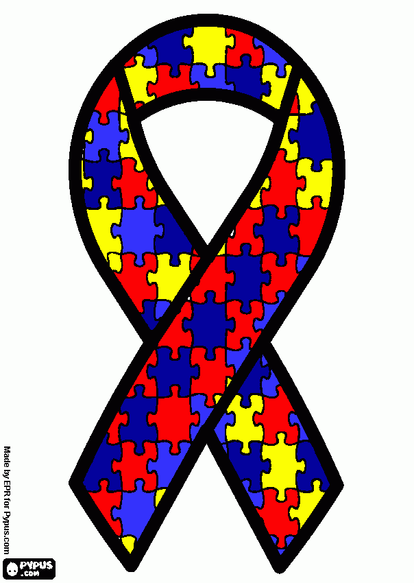 gravata do autismo para colorir e imprimir