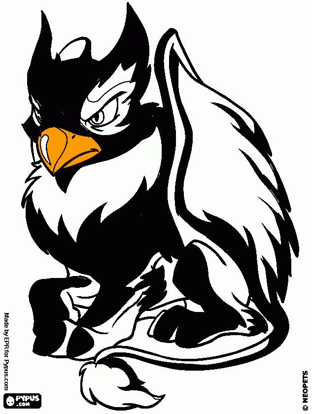 Grifo meio leão, meia aguia para colorir e imprimir