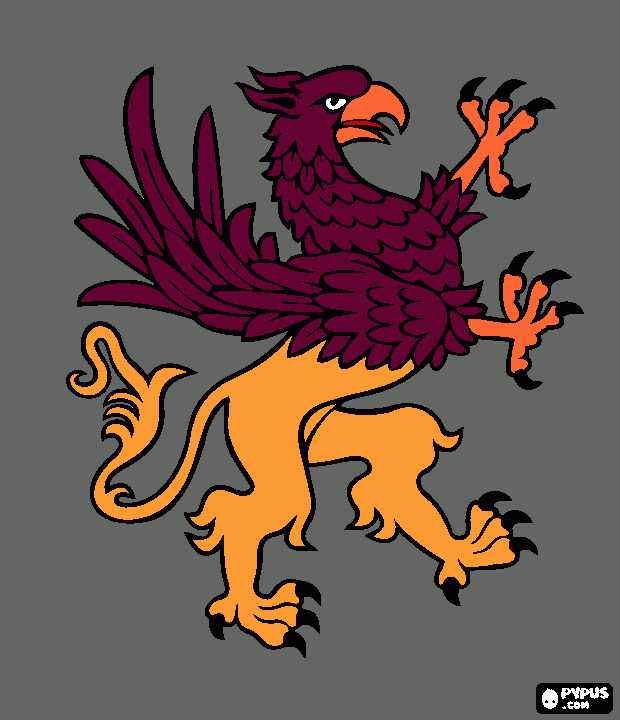 grifo prara brasao para colorir e imprimir