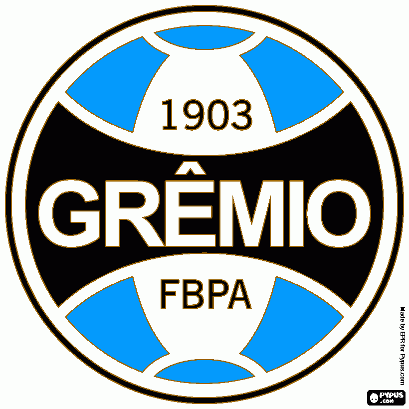 Grêmio e suas cores originárias para colorir e imprimir