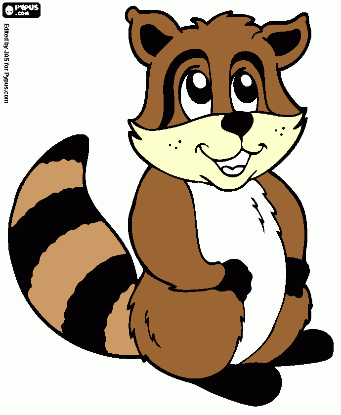 guaxinim para colorir e imprimir