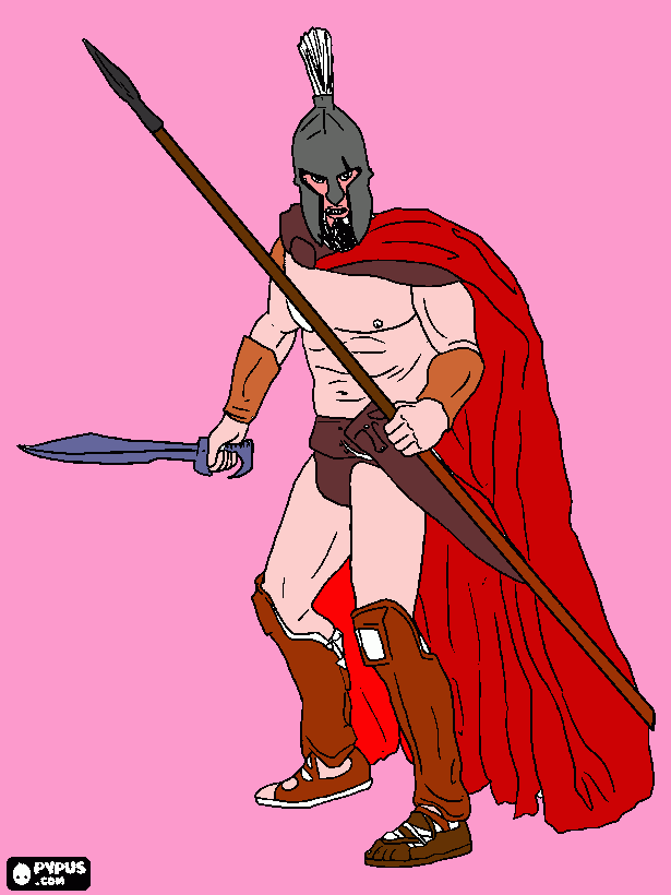guerreiro espartano para colorir e imprimir