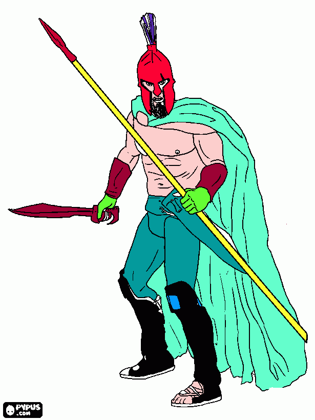 guerreiro grego para colorir e imprimir