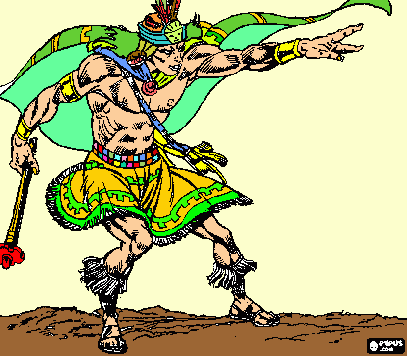 guerreiro inca para colorir e imprimir