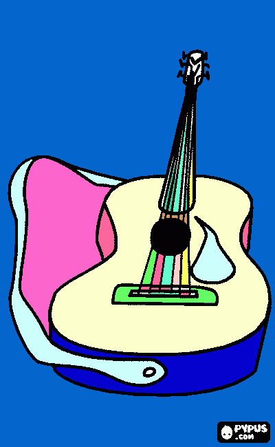 Guitarra da casa do Mestre Andre para colorir e imprimir