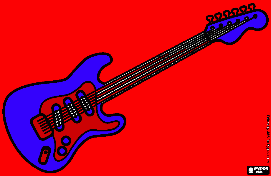 guitarra leao para colorir e imprimir