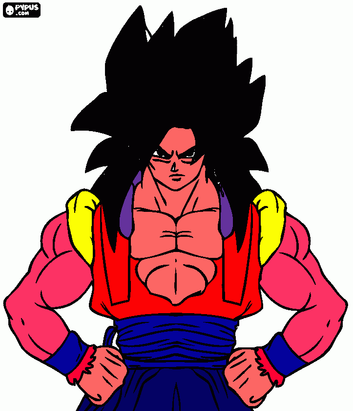 guku super saiajin 4 para colorir e imprimir