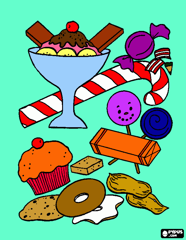 guloseima para colorir e imprimir