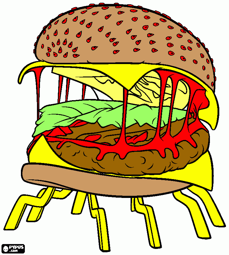 hamburguer isfomiado para colorir e imprimir