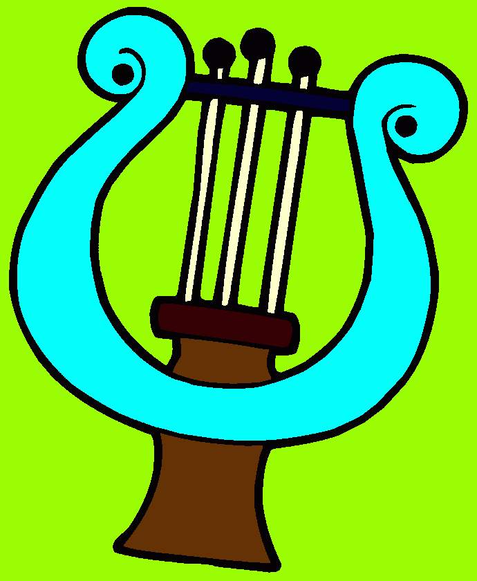 harpa musical para colorir e imprimir