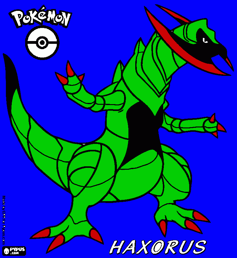 haxorus para colorir e imprimir
