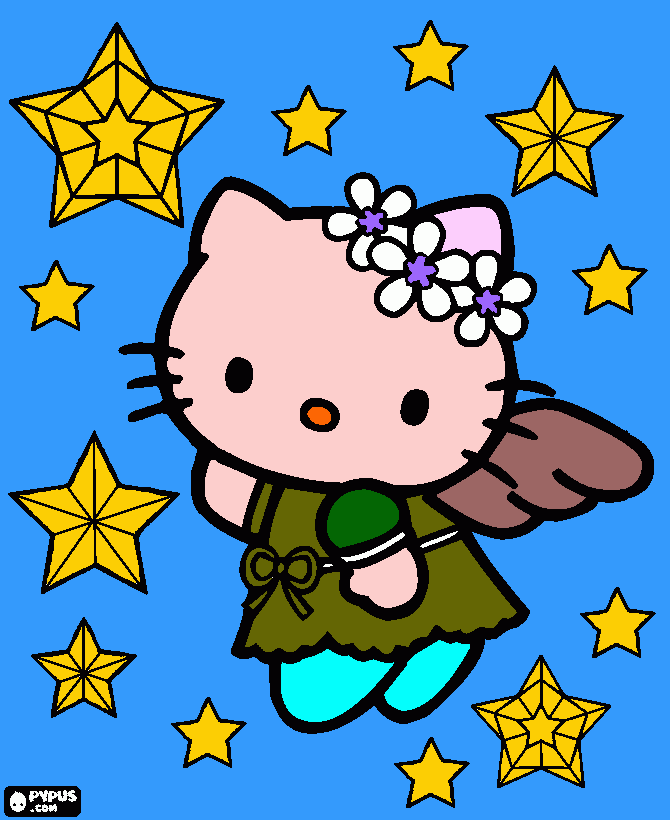 hello kitty fada para colorir e imprimir