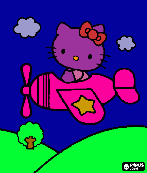 Hello Kitty pintada pela Julinha para colorir e imprimir
