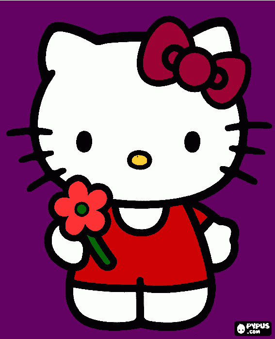 hello kitty que a nandinha fez para colorir e imprimir