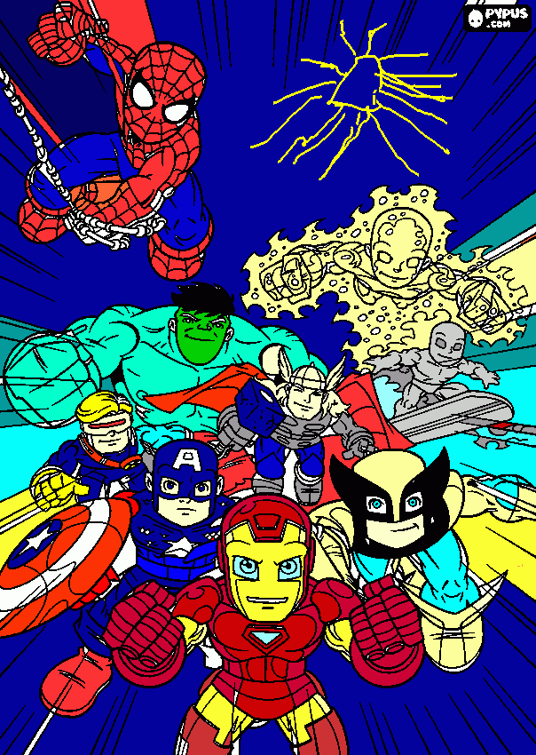 Heróis Marvel para colorir e imprimir