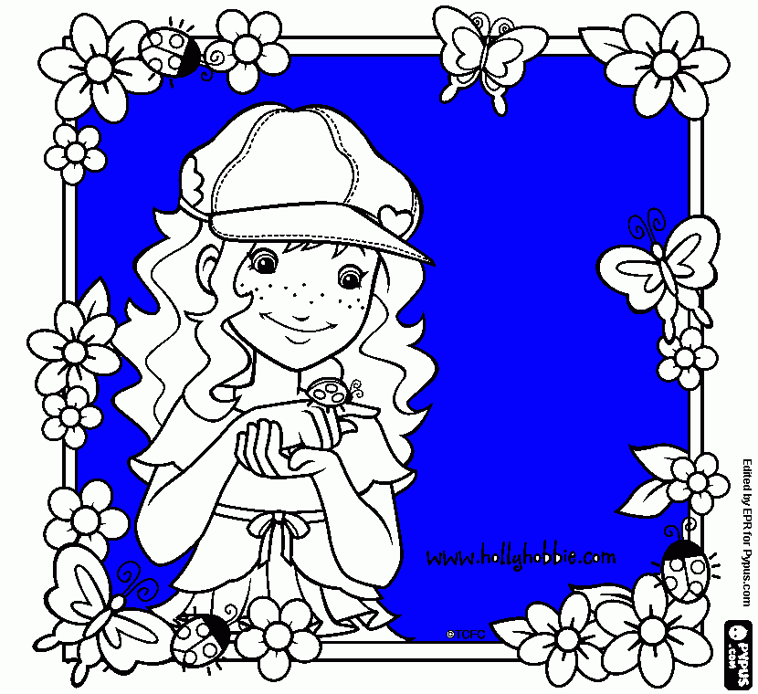 Hobbie com joaninhas,borboletas e flores para colorir e imprimir