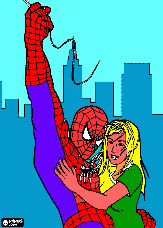 homem aranha e mary jane para colorir e imprimir
