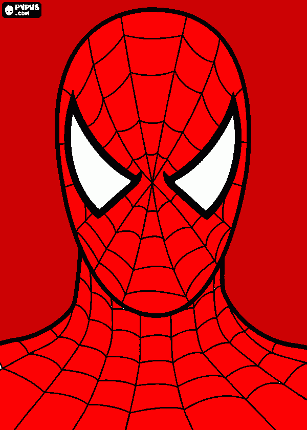 homem aranha pintado pelo David para colorir e imprimir