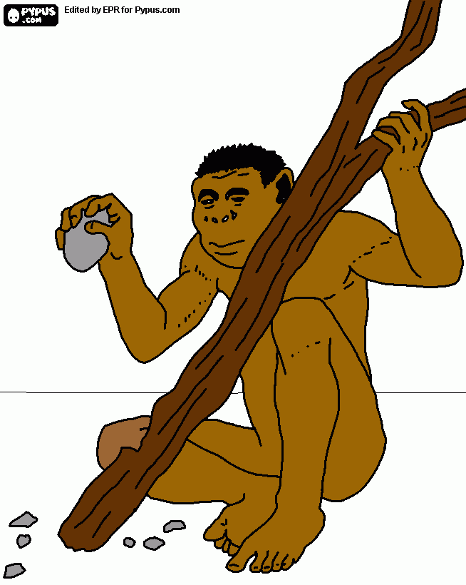 homem australopithecus para colorir e imprimir