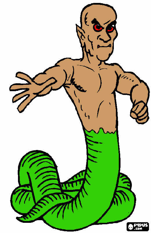 homem cobra para colorir e imprimir