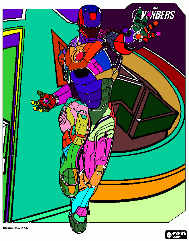Homem de ferro do futuro para colorir e imprimir