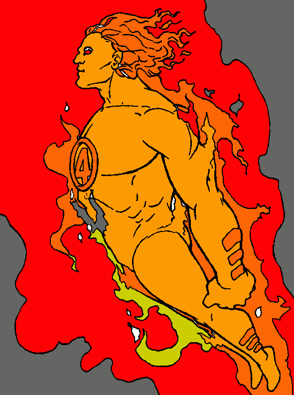 homem de fogo para colorir e imprimir