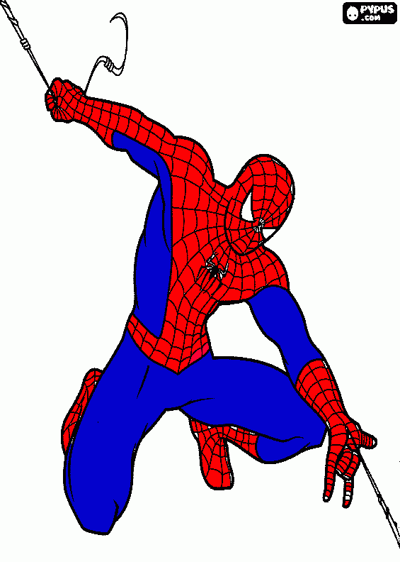 homen aranha ação sem limites para colorir e imprimir