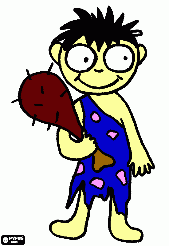 homen da caverna para colorir e imprimir