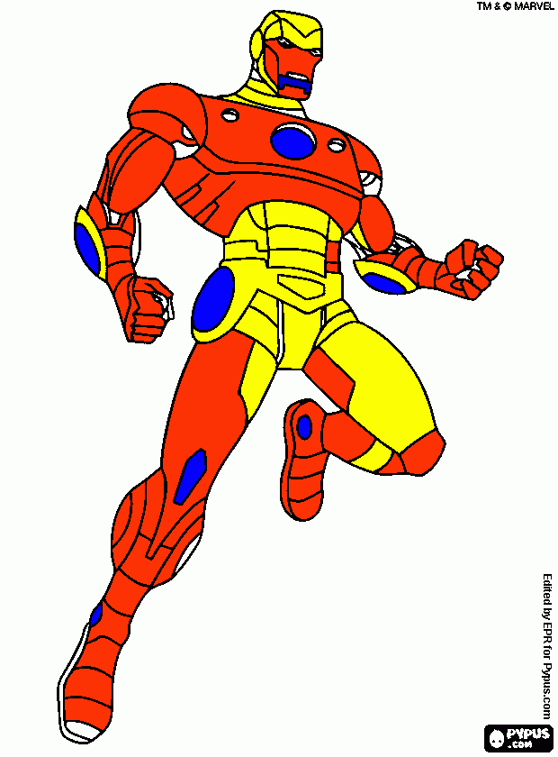 homen  de  ferro para colorir e imprimir