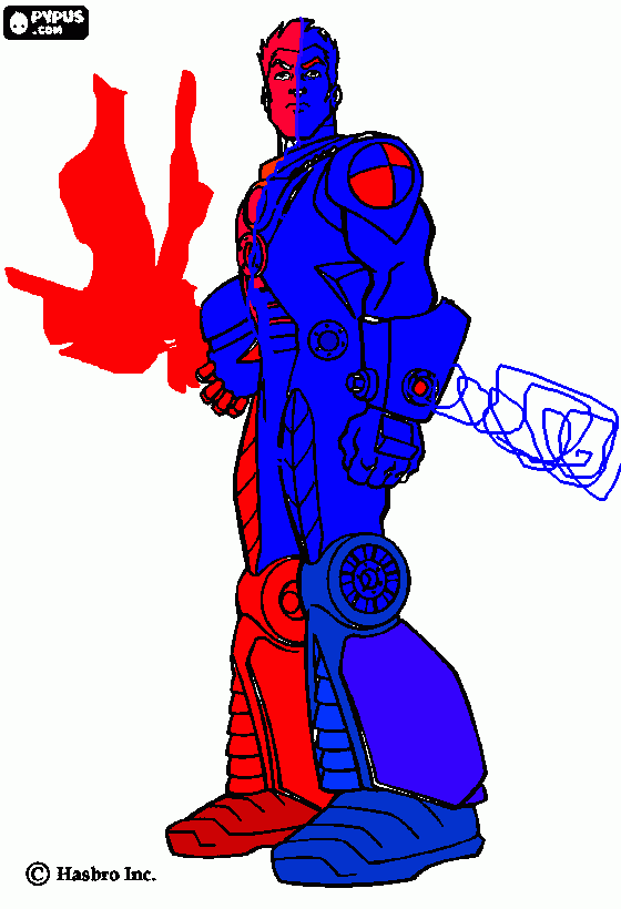 homen fogo e agua para colorir e imprimir