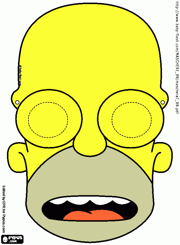 homer mascara para colorir e imprimir