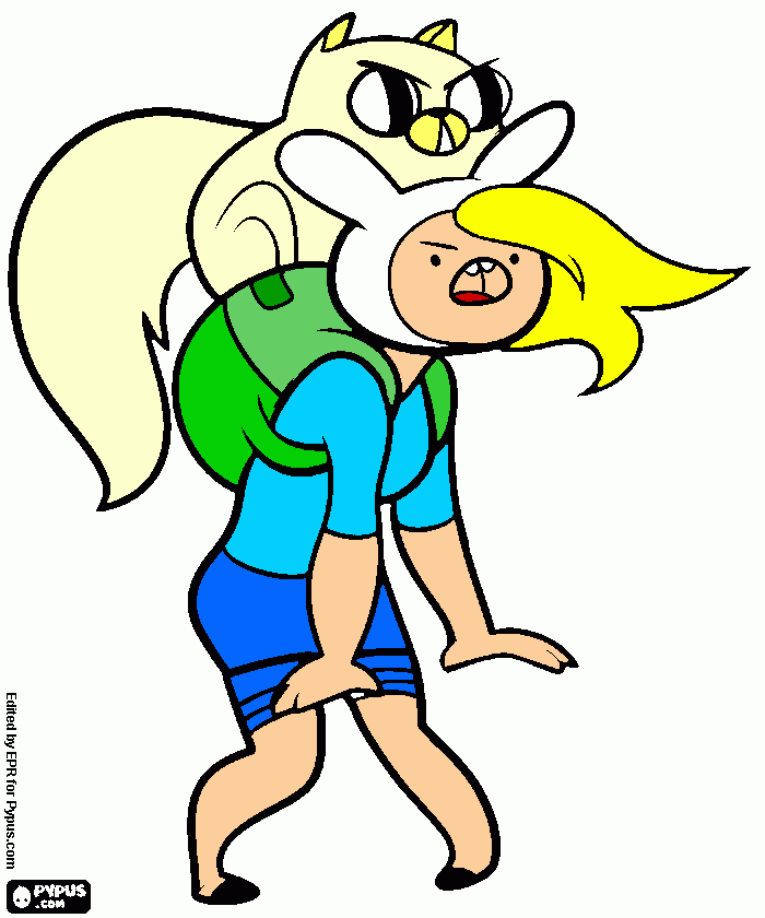 hora de aventura fiona e cati para colorir e imprimir