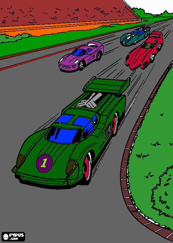 hot whels carros de corrida   para colorir e imprimir