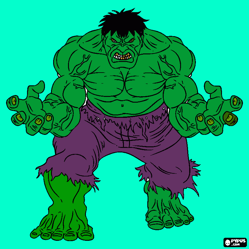 HULK heROI PODEROSO para colorir e imprimir