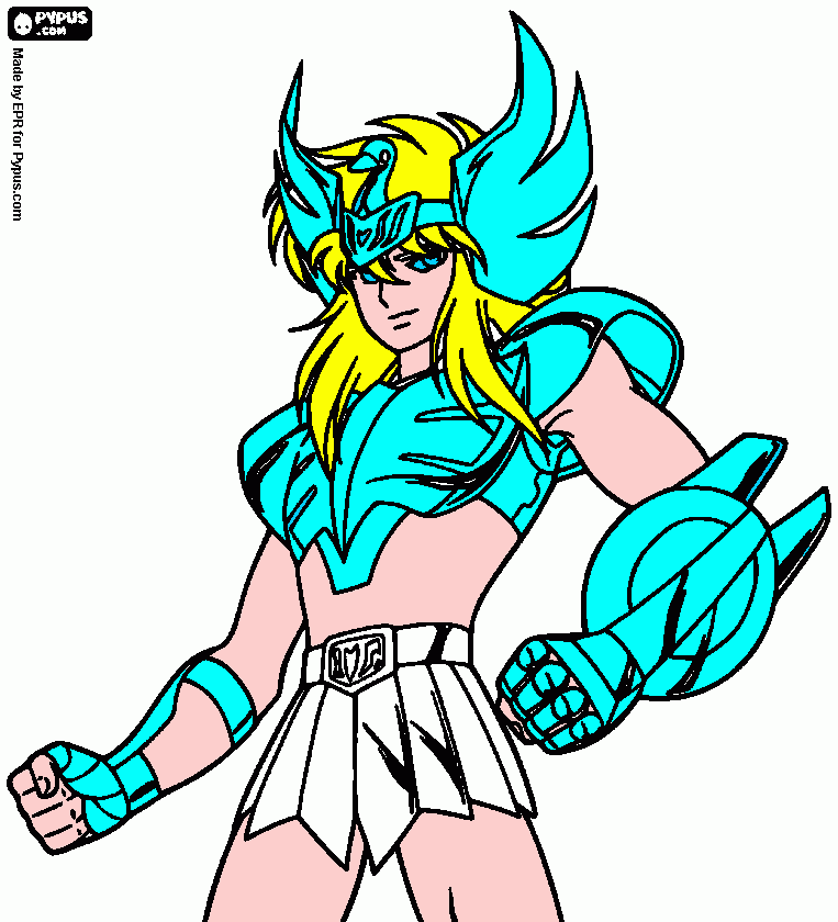 Hyoga de Cisne(Cavaleiros do Zodiaco) para colorir e imprimir