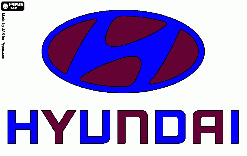 hyundai logo para colorir e imprimir