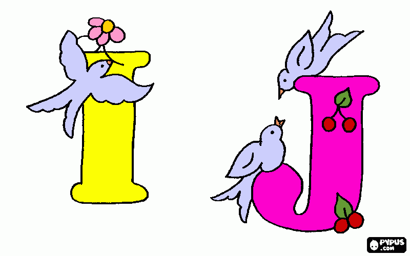 i e j para colorir e imprimir