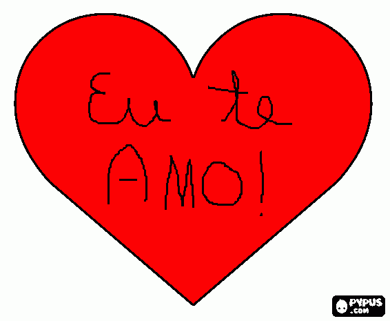 I love you para colorir e imprimir