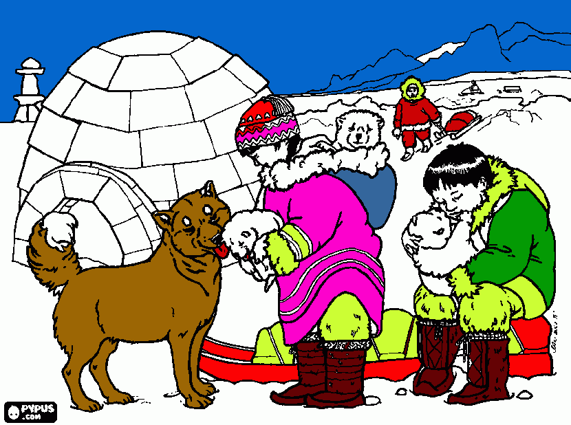 iglu para colorir e imprimir