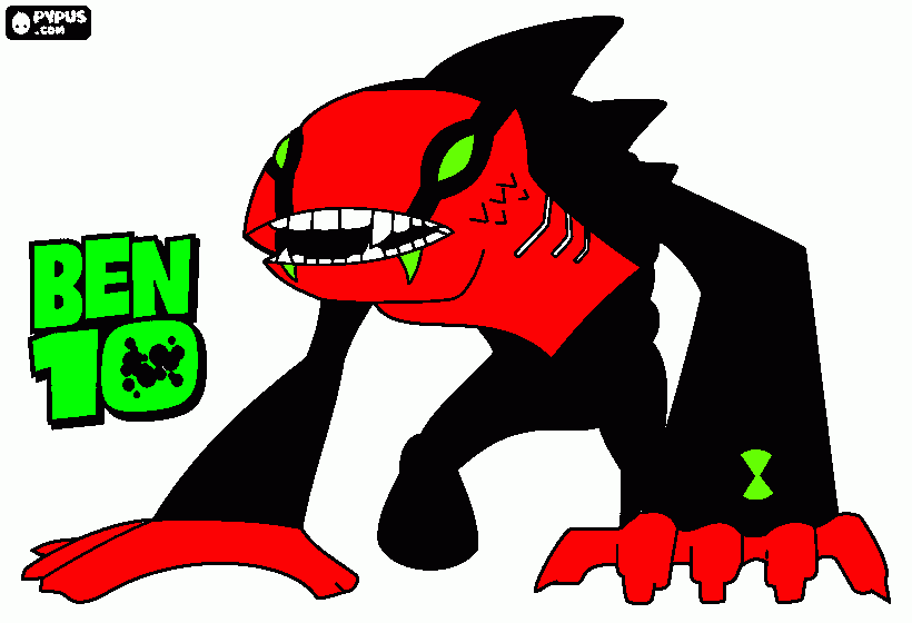 iguana artica em ben 10 evolution para colorir e imprimir