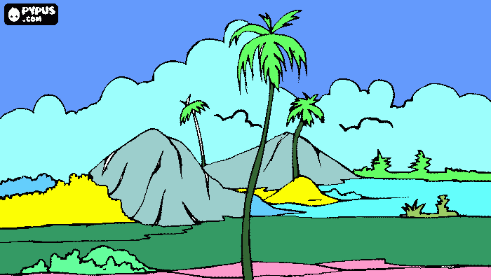 imagem de ilha do mel para colorir e imprimir