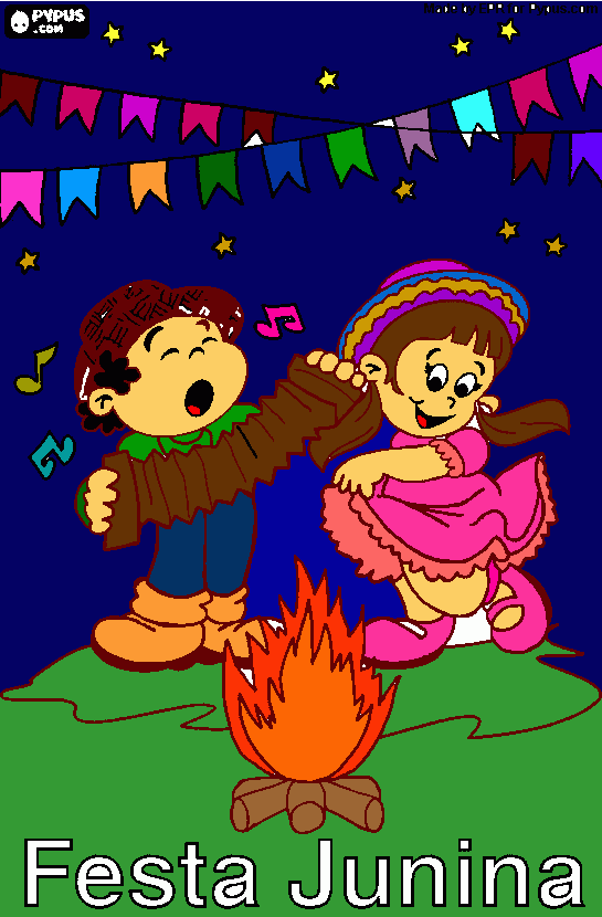 informação da festa junina para colorir e imprimir