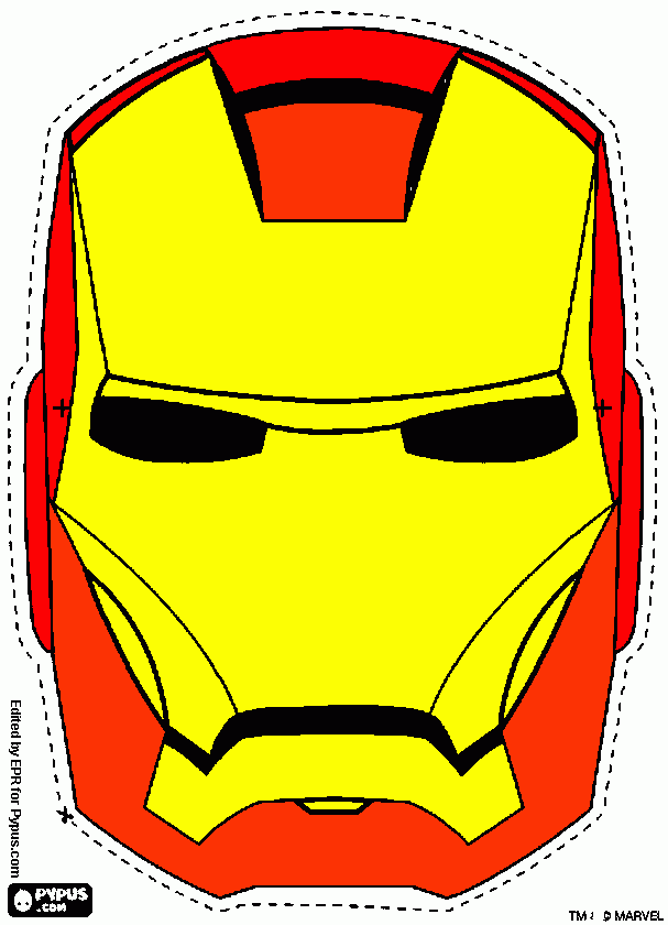 iron man mascara para colorir e imprimir